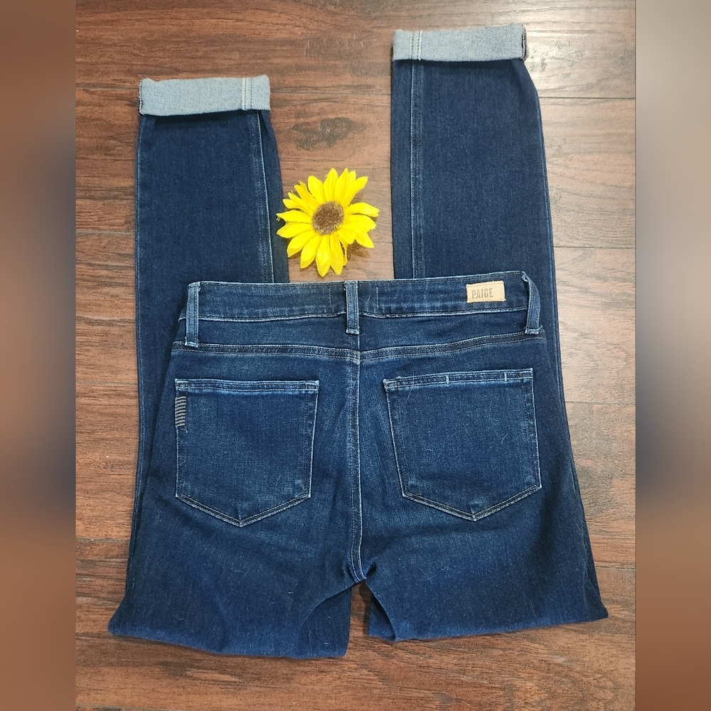 PAIGE SKYLINE SKINNY Women's Dark Blue Skinny Jeans 🩵 - Picture 9 of 11